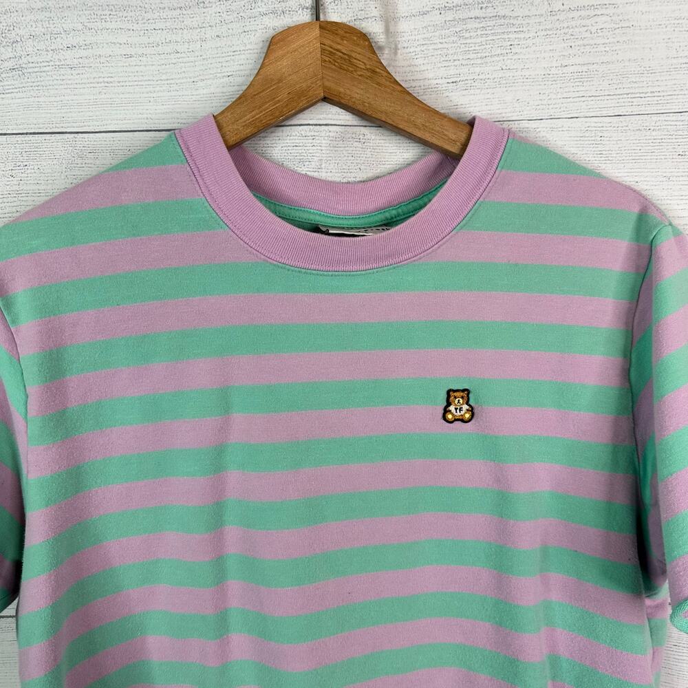 Teddy Fresh Womens size Medium Fat Striped Cropped Crewneck T Shirt - Picture 3 of 7